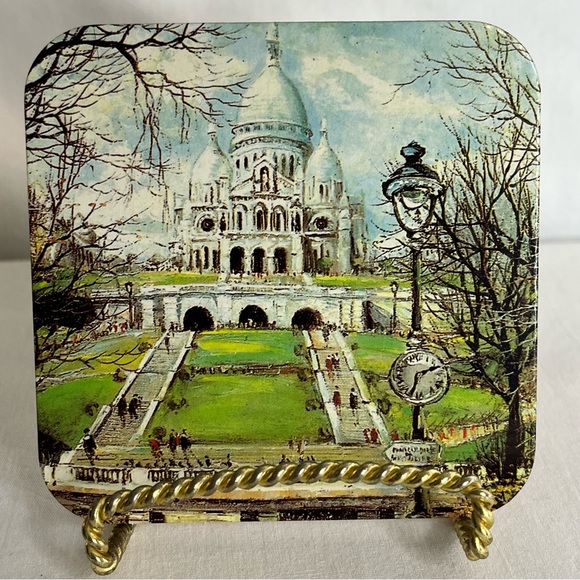 Vintage Paris Drink Coasters. Set of 6. Eiffel Tower, Arc de Triomphe,Montmartre - Picture 9 of 9